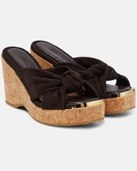 Jimmy Choo Sandali Avenue in pelle con zeppa Nero