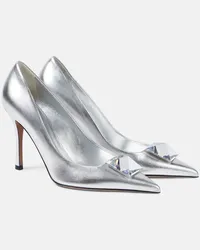 Valentino Garavani Pumps One Stud in pelle metallizzata Argento