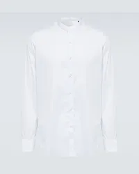 Giorgio Armani Camicia in popeline di misto cotone Bianco