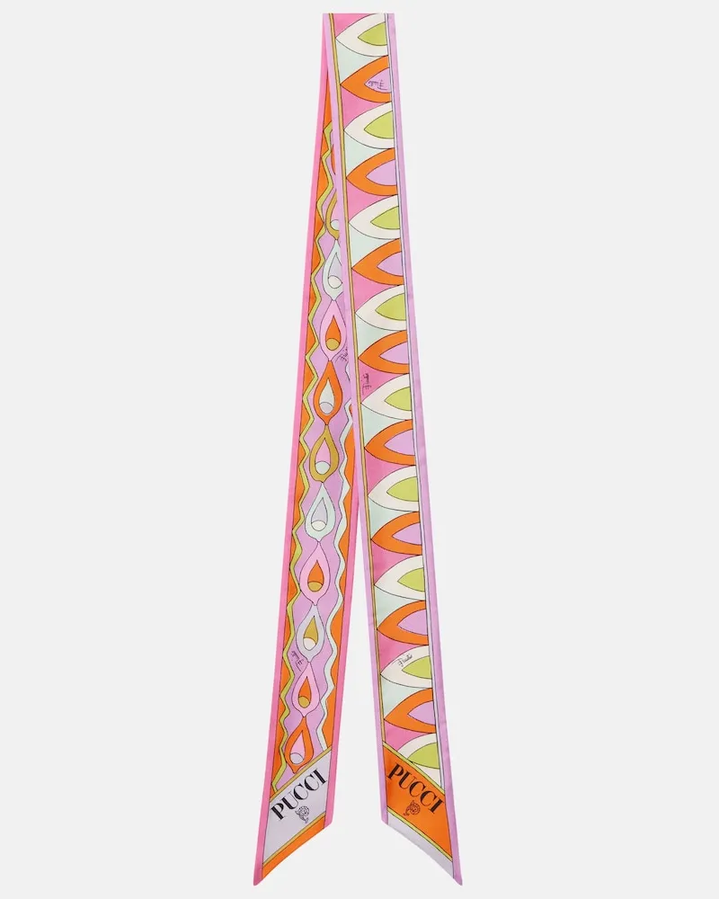 Emilio Pucci Foulard in twill di seta con stampa Multicolore