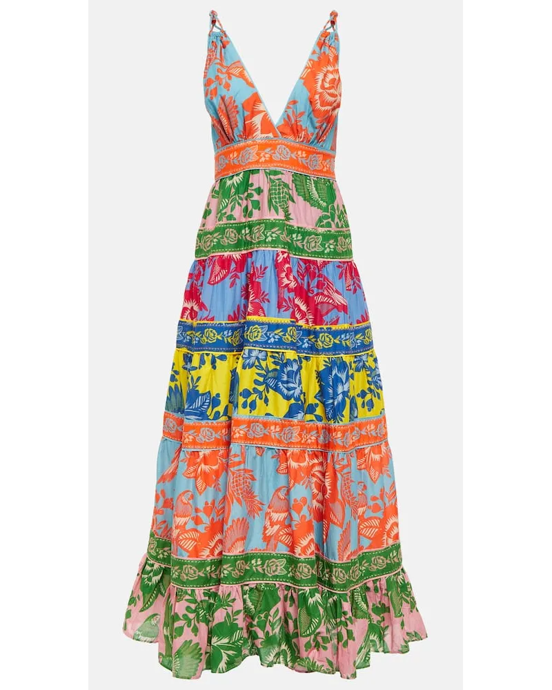 FARM Rio Abito midi in cotone con stampa Multicolore