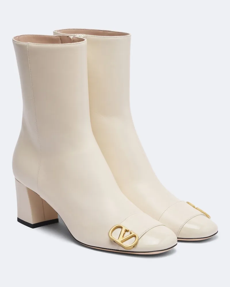 Valentino Garavani Stivaletti Veeside VLogo in pelle Bianco