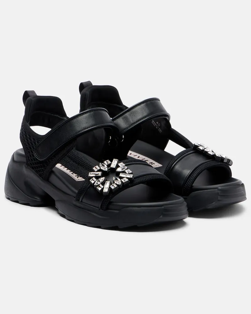 Roger Vivier Sandali Viv' Run con cristalli Nero