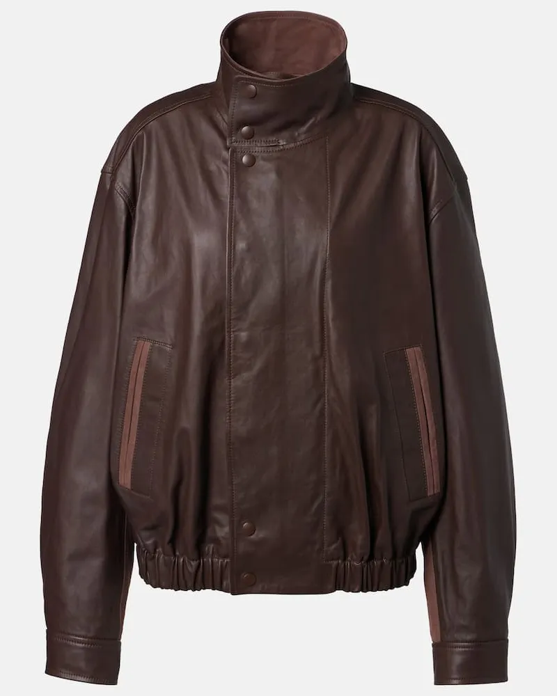 Christophe Lemaire Giacca blouson in pelle Marrone