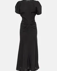 Victoria Beckham Abito midi in crêpe Nero