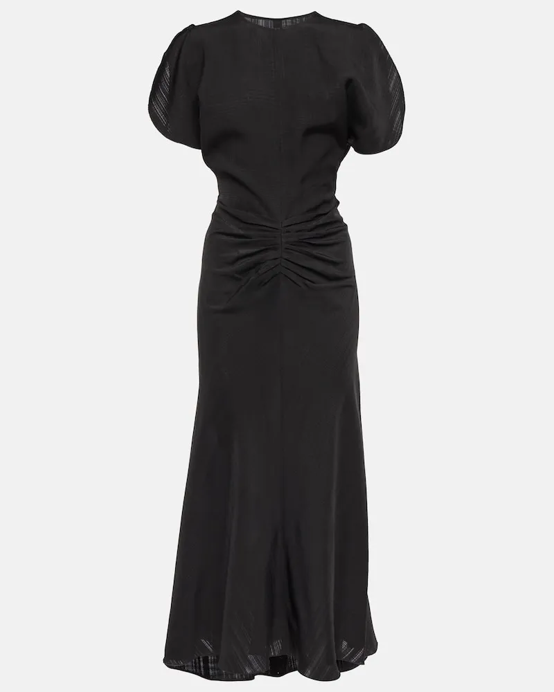 Victoria Beckham Abito midi in crÃªpe Nero