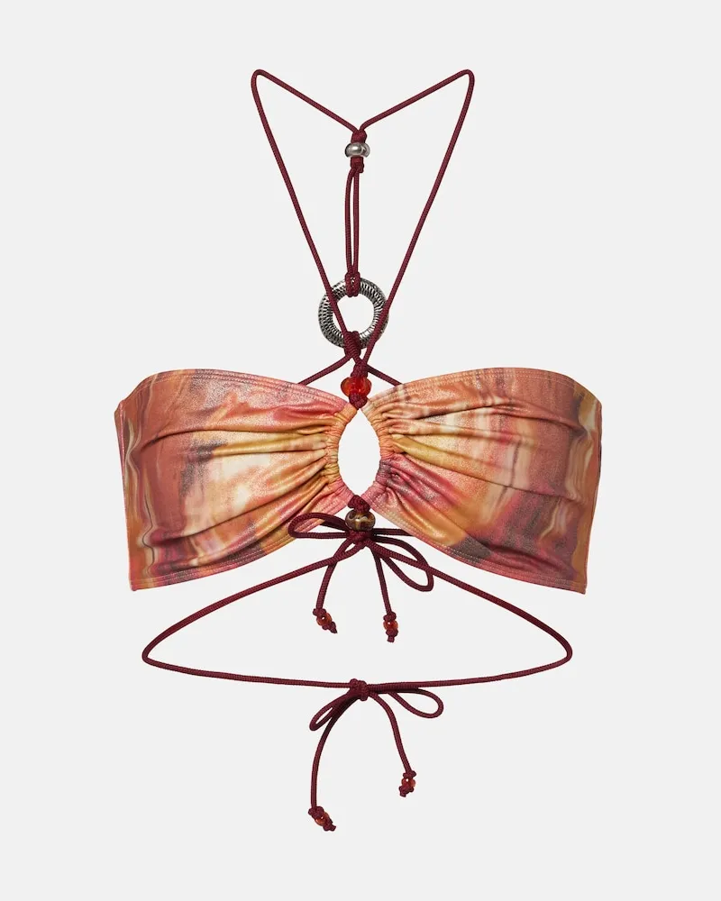 Isabel Marant Top bikini Analia con stampa Arancione