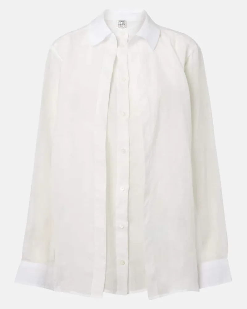 Totême Camicia in voile di ramia Bianco