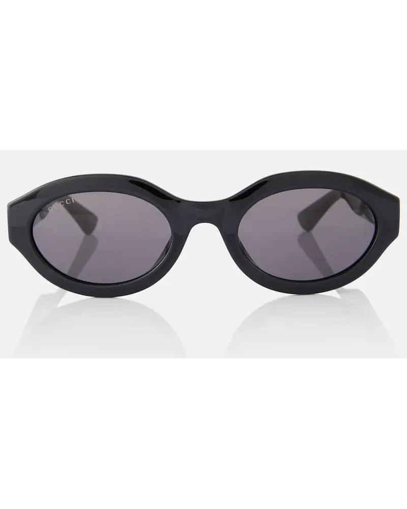 Gucci Occhiali da sole ovali Minimal GG Nero