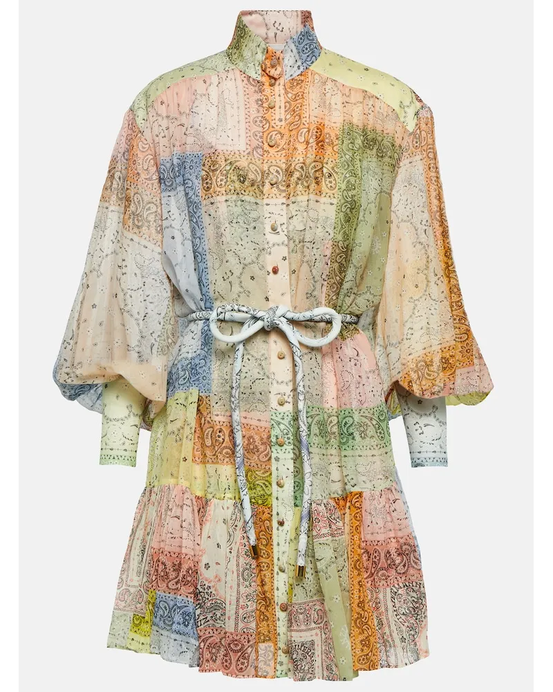 Zimmermann Miniabito Matchmaker in cotone e seta Multicolore