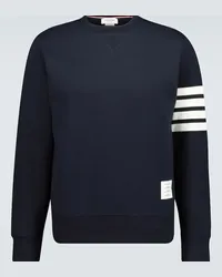 Thom Browne Felpa in cotone 4-Bar Blu