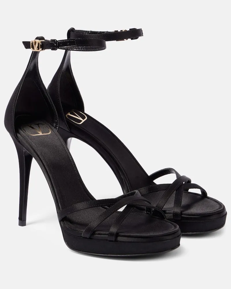 Valentino Garavani Sandali Eveninglam 120 in raso Nero
