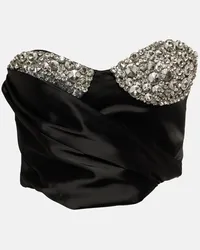 Area Bustier con cristalli Nero