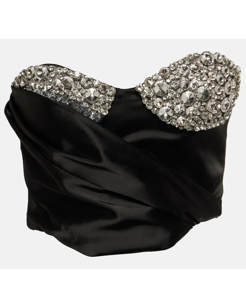 Area Bustier con cristalli Nero
