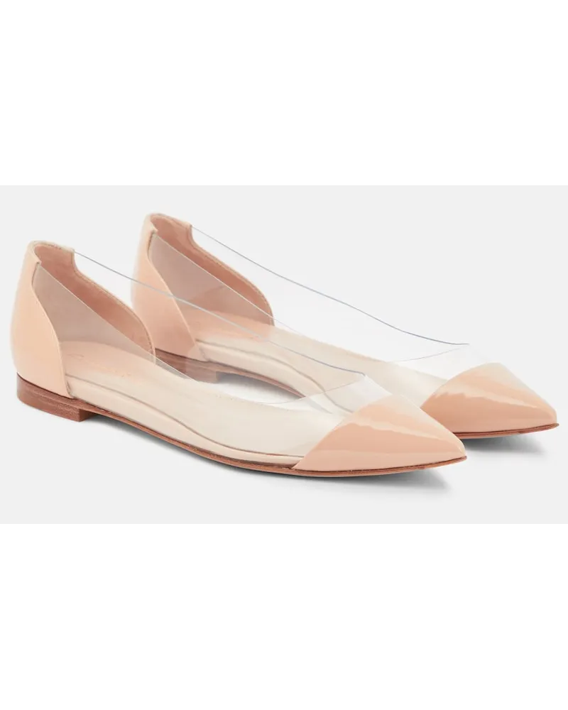 Gianvito Rossi Ballerine Plexi in pelle e PVC Neutro