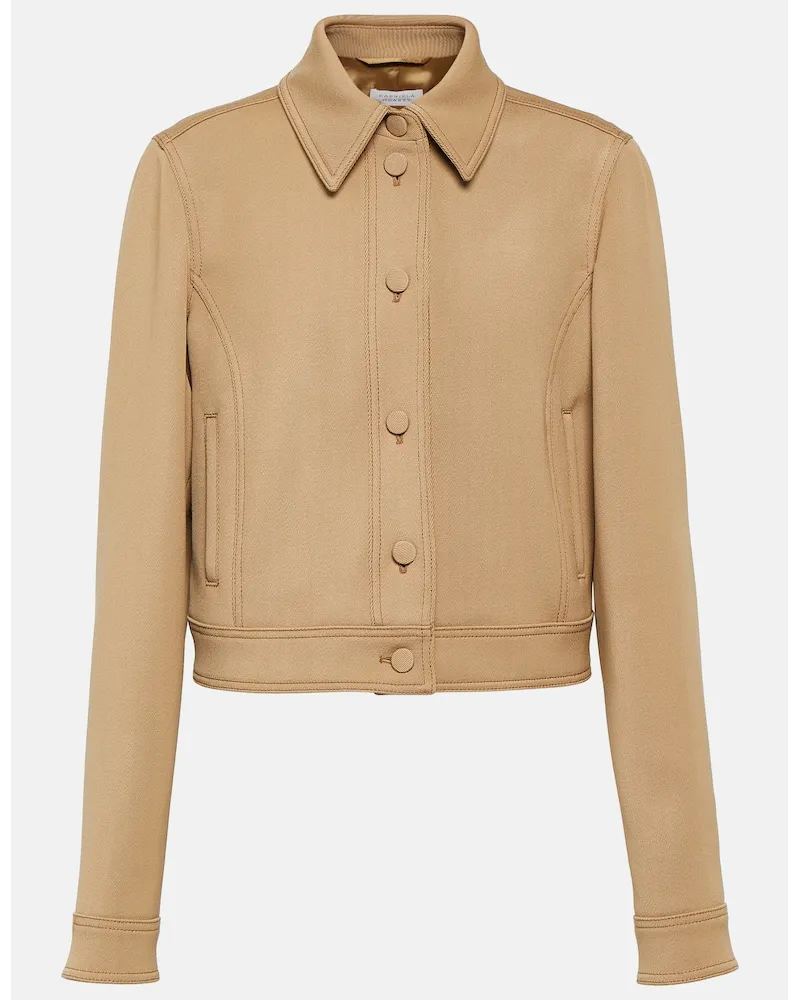 Gabriela Hearst Giacca cropped Thereza in lana Beige