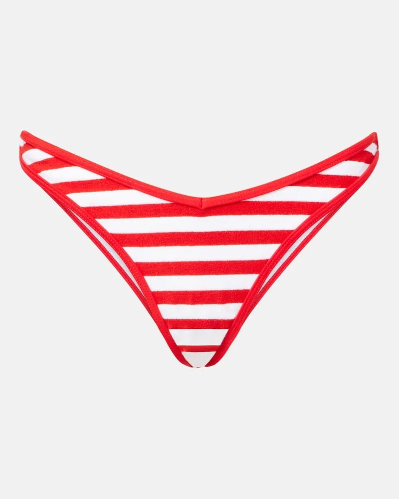 JADE SWIM Slip bikini Vera in spugna a righe Rosso