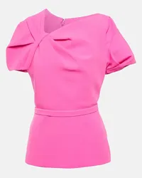 Safiyaa Top in crêpe con peplum Rosa