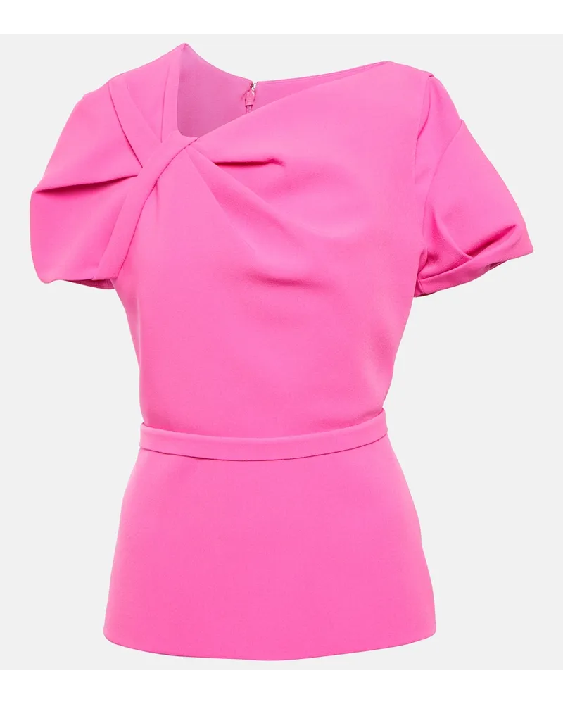 Safiyaa Top in crÃªpe con peplum Rosa