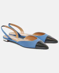 Aquazzura Ballerine slingback Milanese con pelle Blu