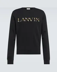 Lanvin Felpa in cotone con ricamo Nero