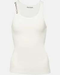 Acne Studios Top in jersey di cotone con catena Bianco