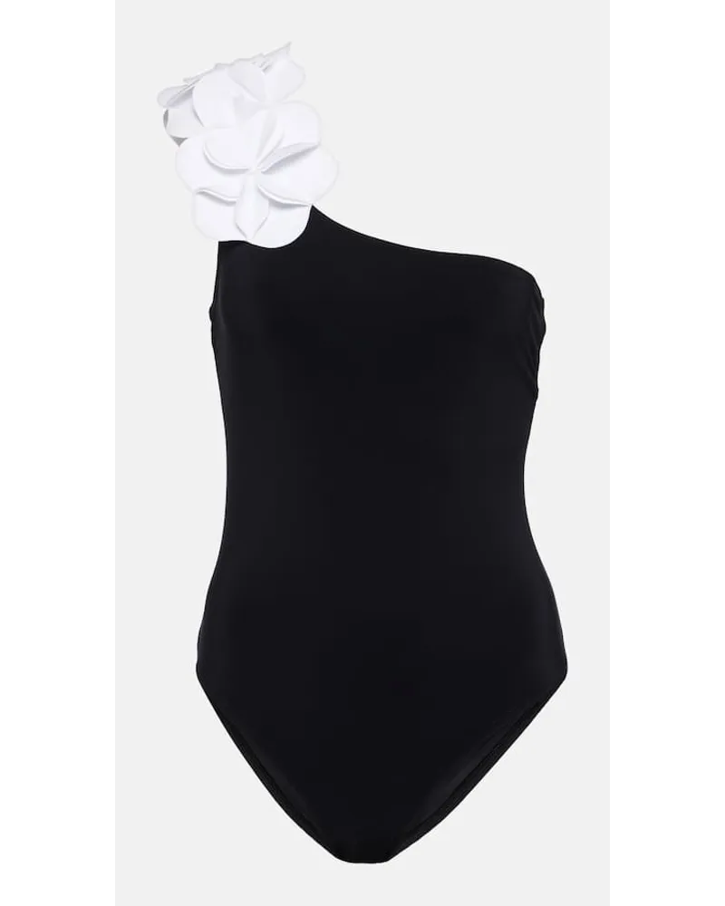 Karla Colletto Costume intero Tess con applicazioni floreali Nero