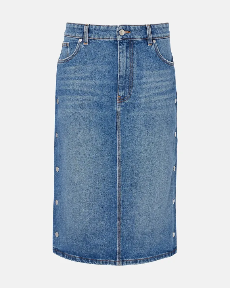 Stella McCartney Gonna a tubino di jeans a vita media Blu