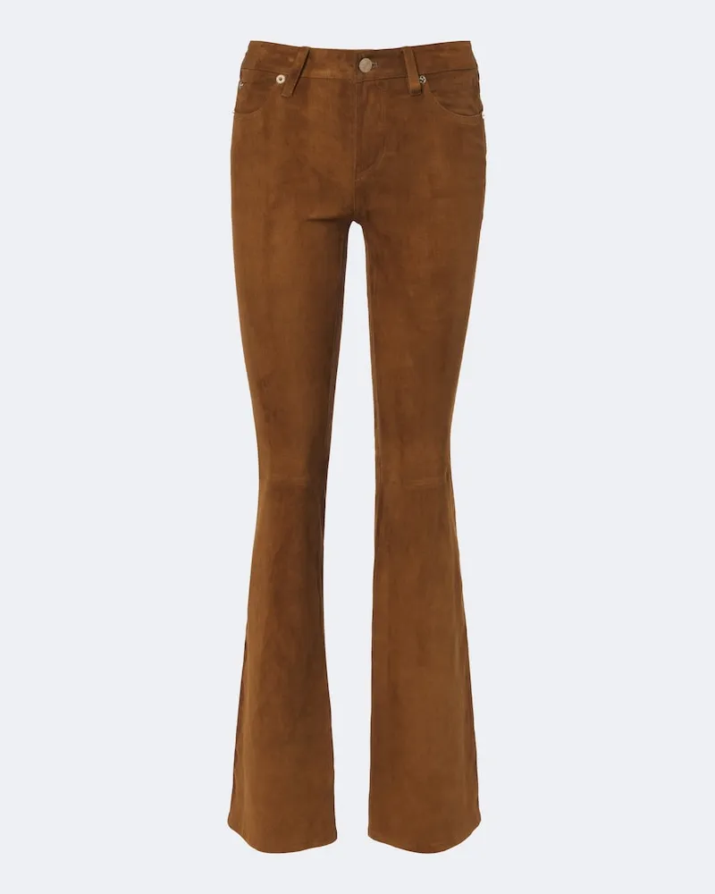 Frame Denim Pantaloni The Suede Rodeo flared in suede Marrone