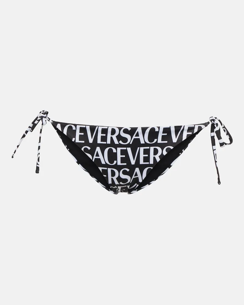 Versace Slip bikini con logo Nero
