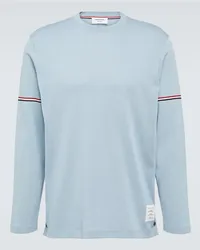 Thom Browne Top RWB Stripe in cotone Blu