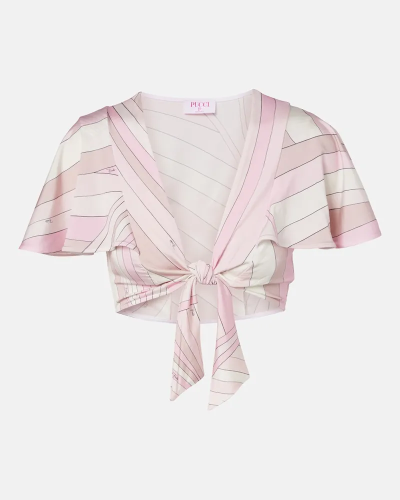 Emilio Pucci Crop top Iride in jersey di raso Rosa
