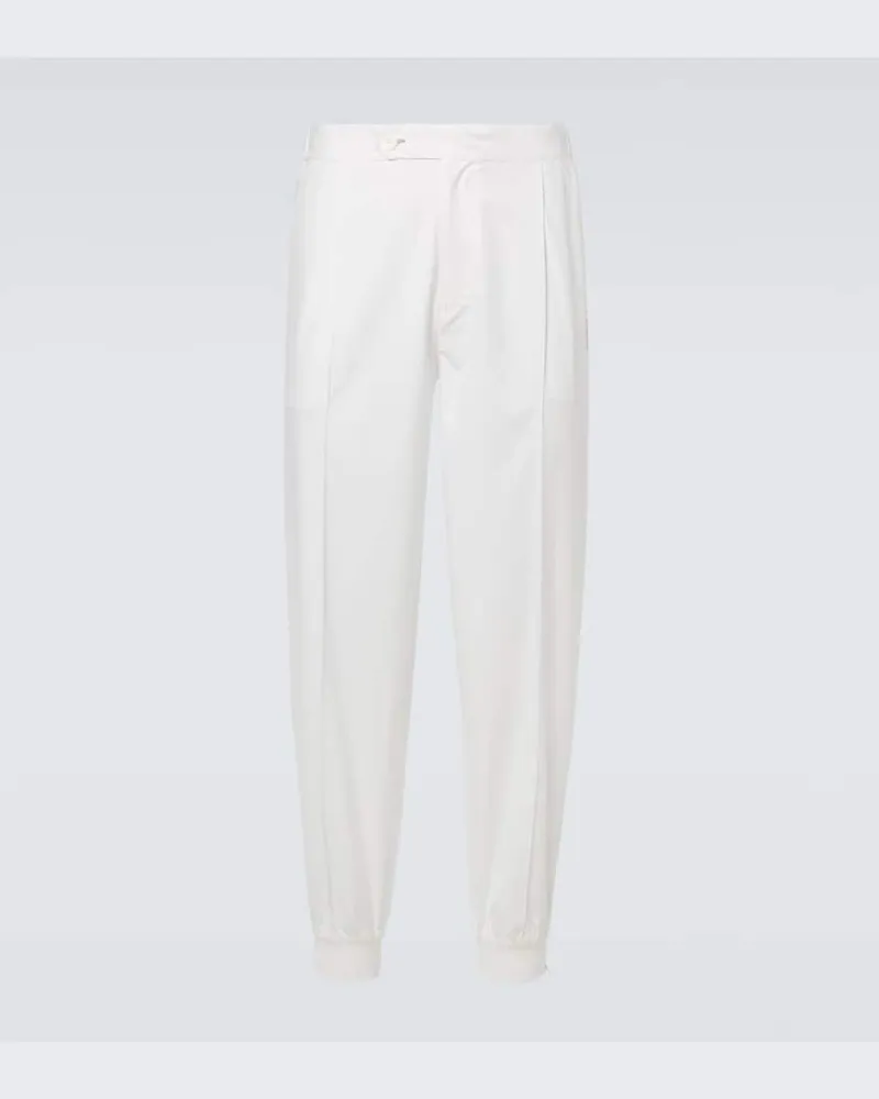 Brunello Cucinelli Pantaloni affusolati con pince Bianco