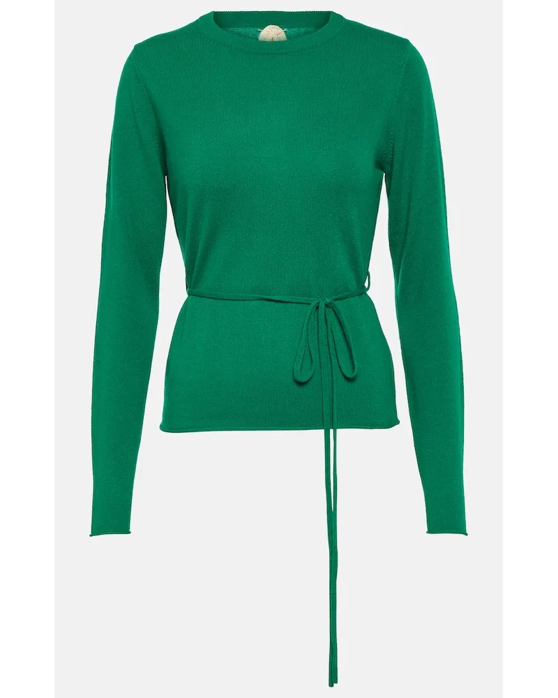 Jardin des Orangers Pullover in lana e cashmere con cintura Verde