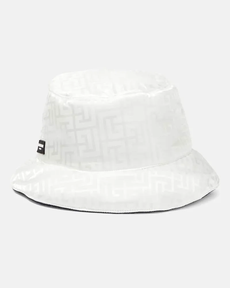 Balmain Cappello da pescatore con logo Bianco