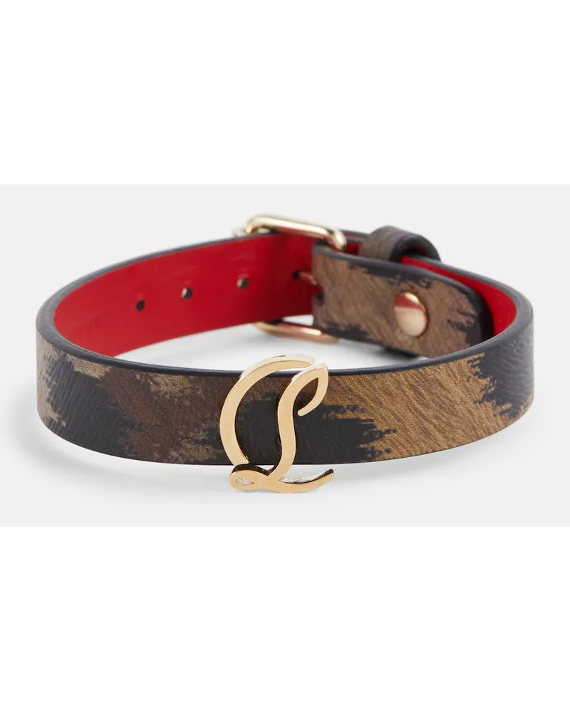 Christian Louboutin Bracciale CL in pelle con stampa Multicolore