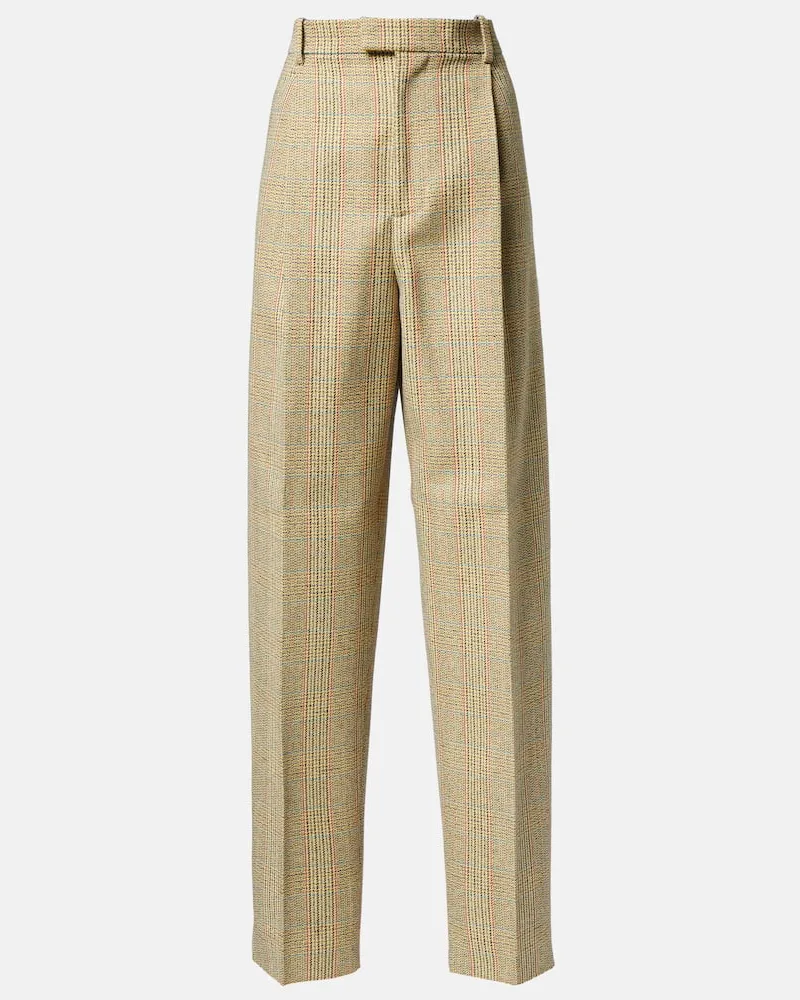 Bottega Veneta Pantaloni regular a quadri Beige