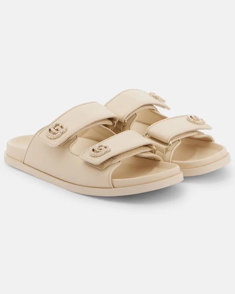 Gucci Sandali New Marmont GG in pelle Beige