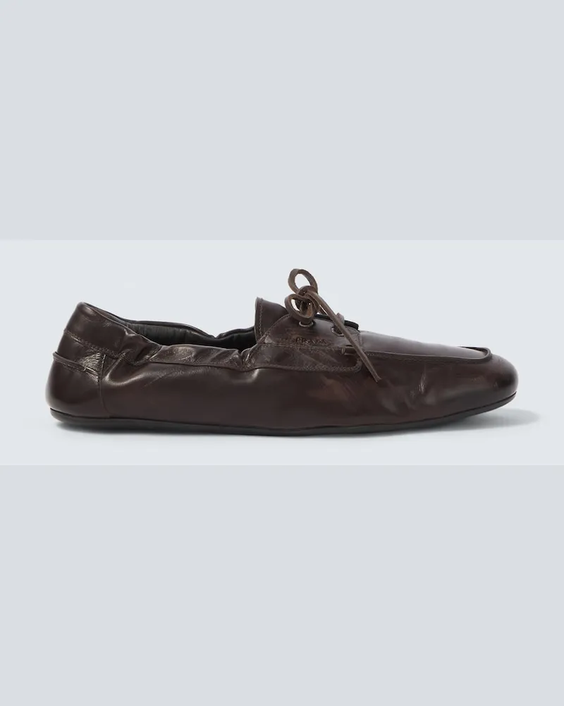 Prada Mocassini Shuffle in pelle Marrone