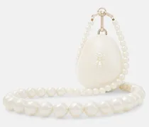 Simone Rocha Clutch Nano Egg con perle Bianco