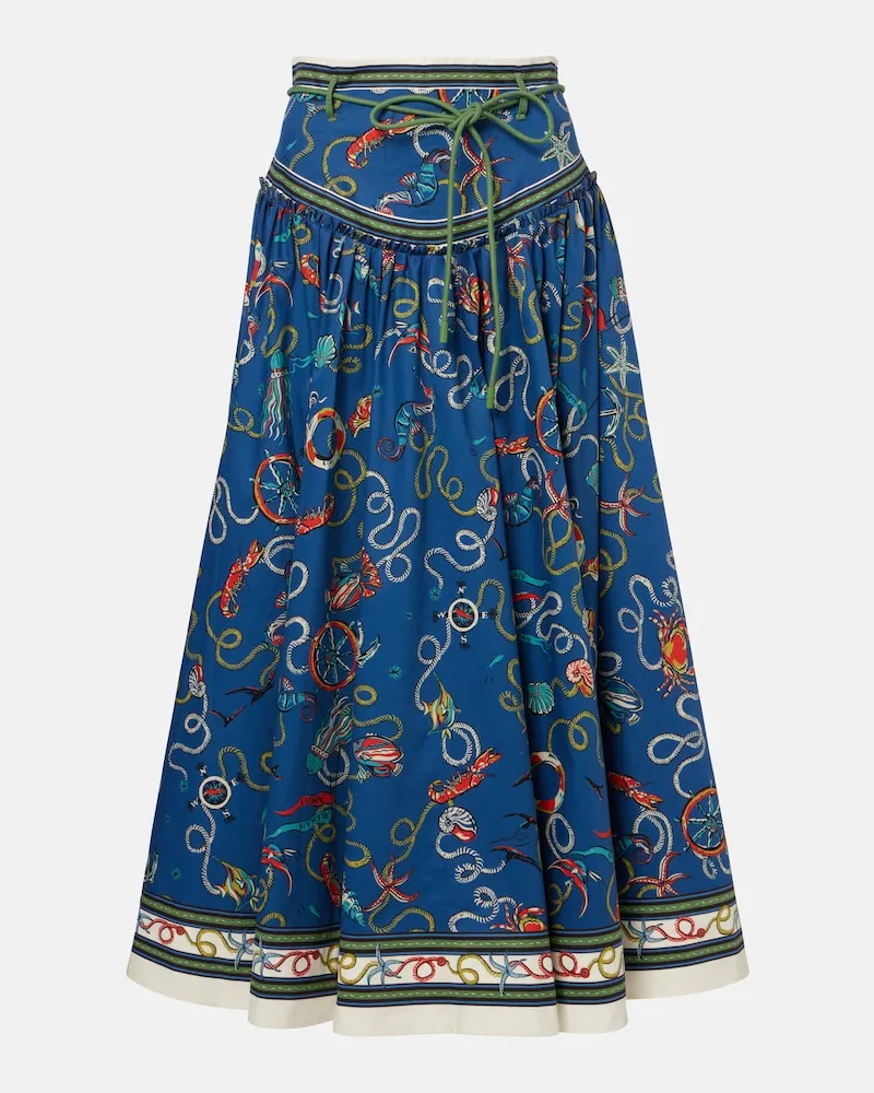 ALEMAIS AlÃ©mais Gonna maxi Cove in cotone con stampa Blu