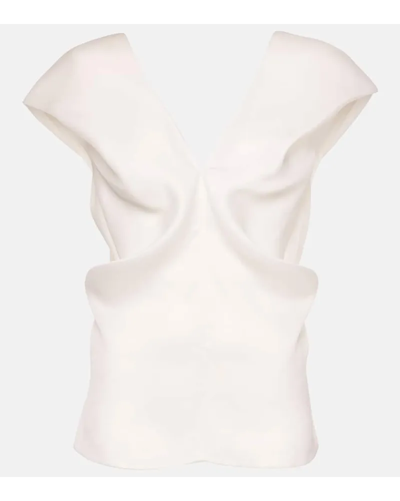 KHAITE Top Ami in seta Bianco