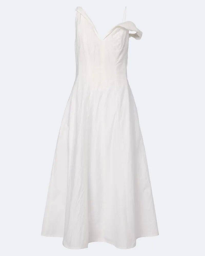 Róhe Róhe Abito midi off-shoulder in misto cotone Bianco