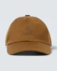 Loro Piana Cappello da baseball in cashmere Marrone