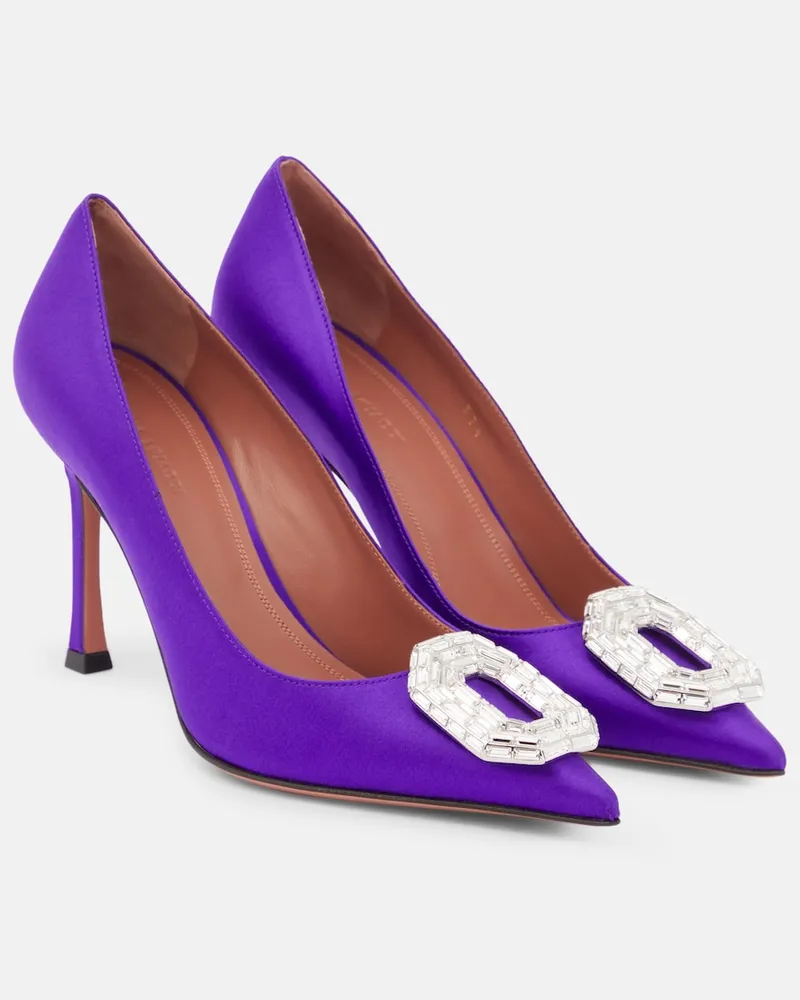 Amina Muaddi Pumps Camelia in raso Viola
