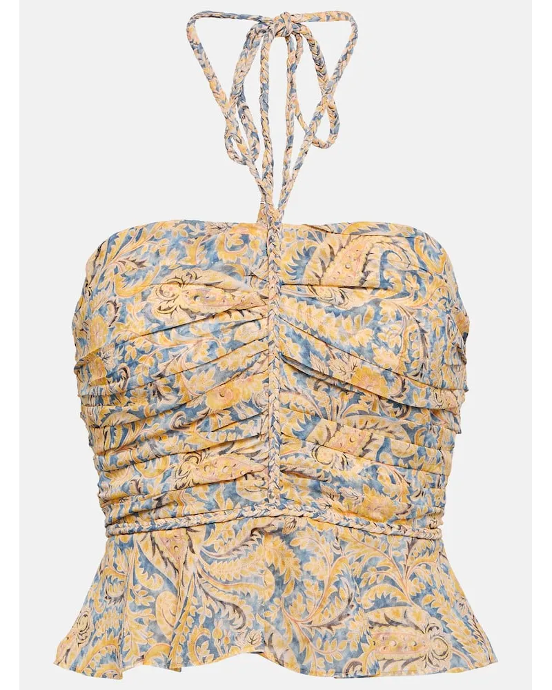 Veronica Beard Top in seta con stampa paisley Giallo
