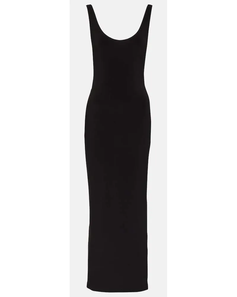 Norma Kamali Abito midi in jersey Nero