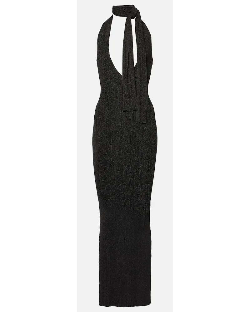 Aya Muse Abito lungo in maglia lamÃ Nero