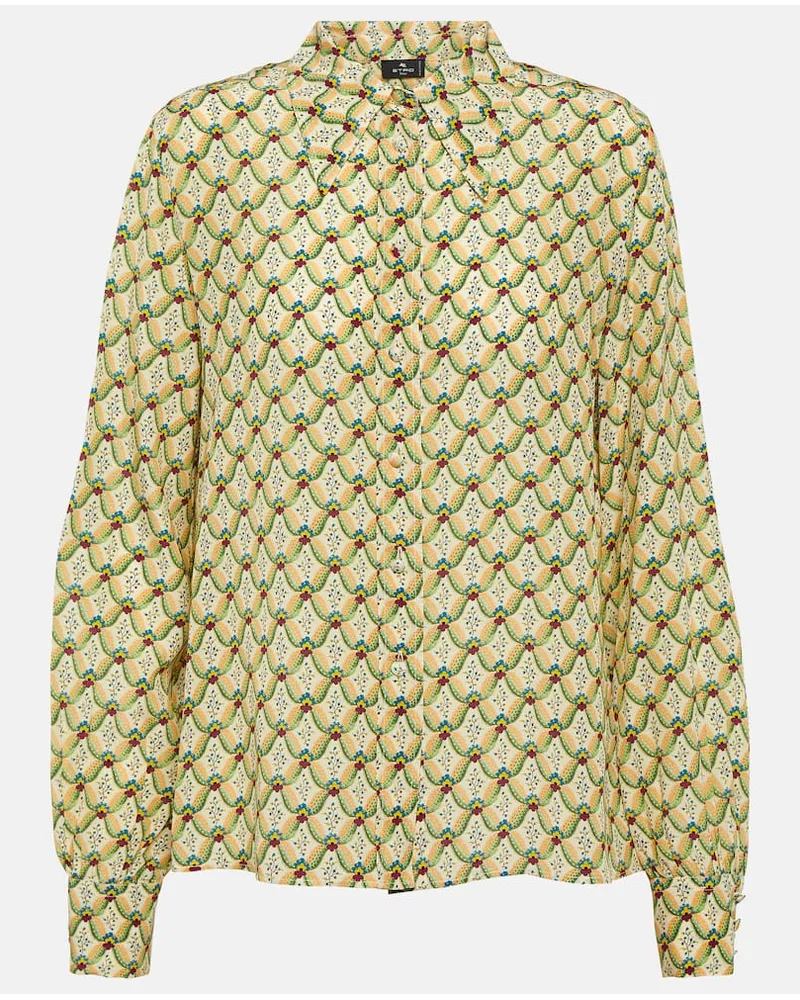 Etro Camicia in crÃªpe de chine di seta Verde