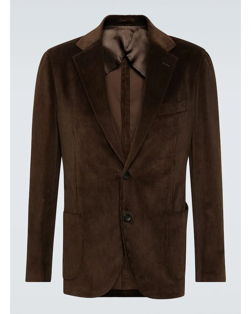 LARDINI Blazer in velluto a coste Marrone